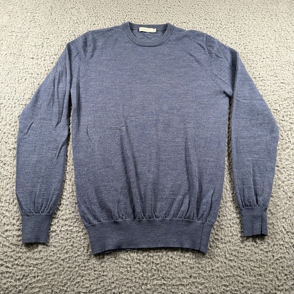 Suitsupply Men's Sweater Blue Small Merino Wool Crewneck Lightweight - Picture 1 of 9